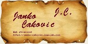 Janko Caković vizit kartica